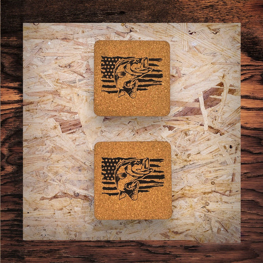 Bass American Flag Coasters